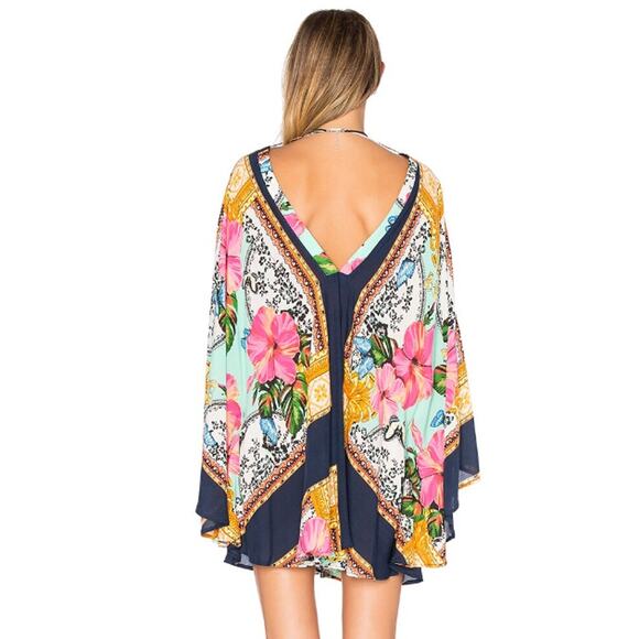 FARM Rio Kaftan Dress Floral Boho Small Kimono - Picture 2 of 12
